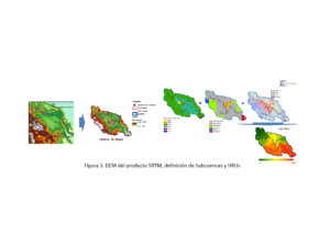 CEAP Centro Estudios Ambientales Perú DEM del producto SRTM, definición de Subcuencas y HRUs || http://ceap.org.pe/linea-de-ingenieria/desempeno-de-los-modelos-hidrologicos-swat-y-gr2m-en-la-cuenca-hidrografica-del-amazonas-en-peru-cuenca-del-rio-mayo/